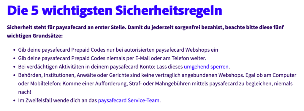 Paysafecard Casino Gebühren und Limits